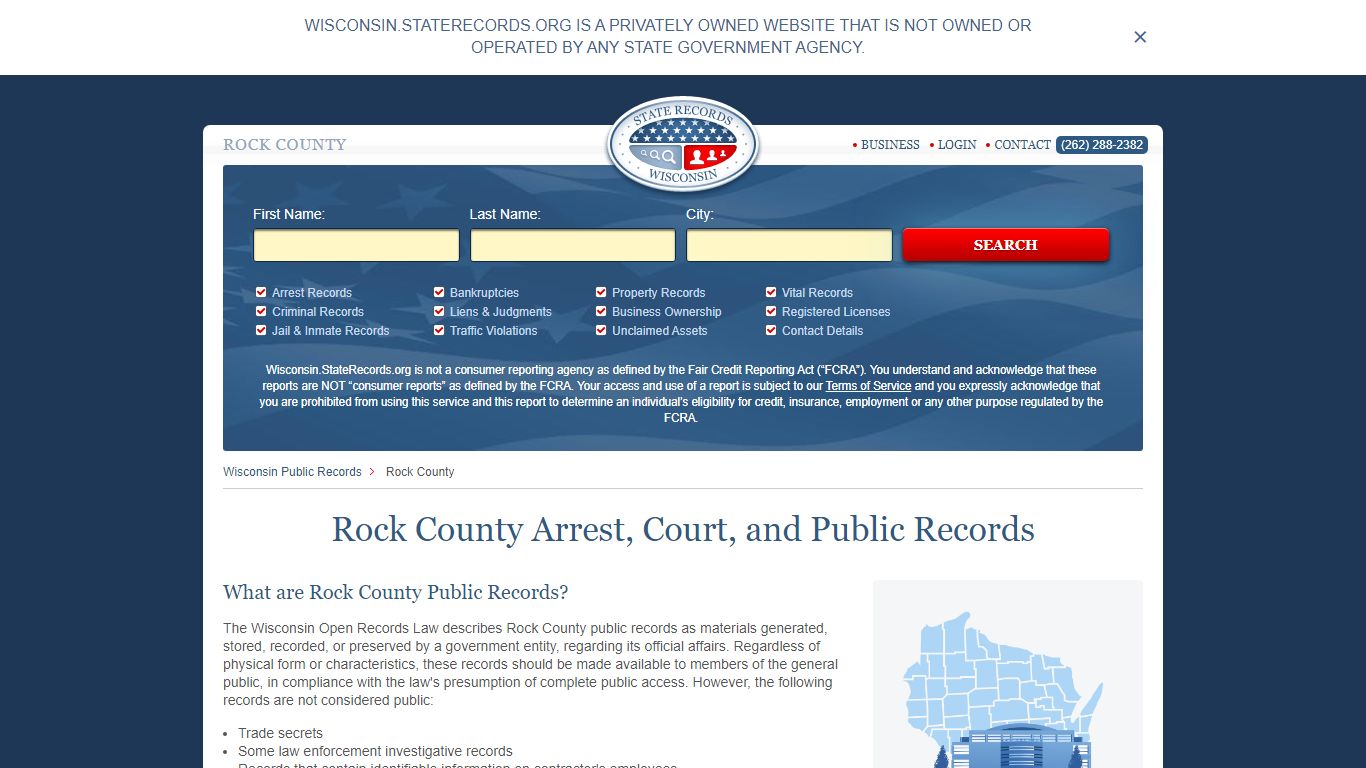 Rock County Arrest, Court, and Public Records