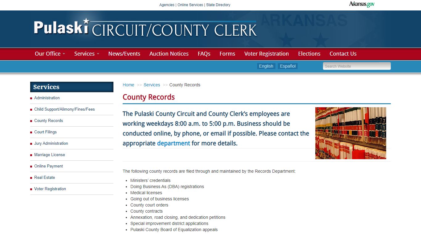 County Records - Pulaski Circuit/County Clerk